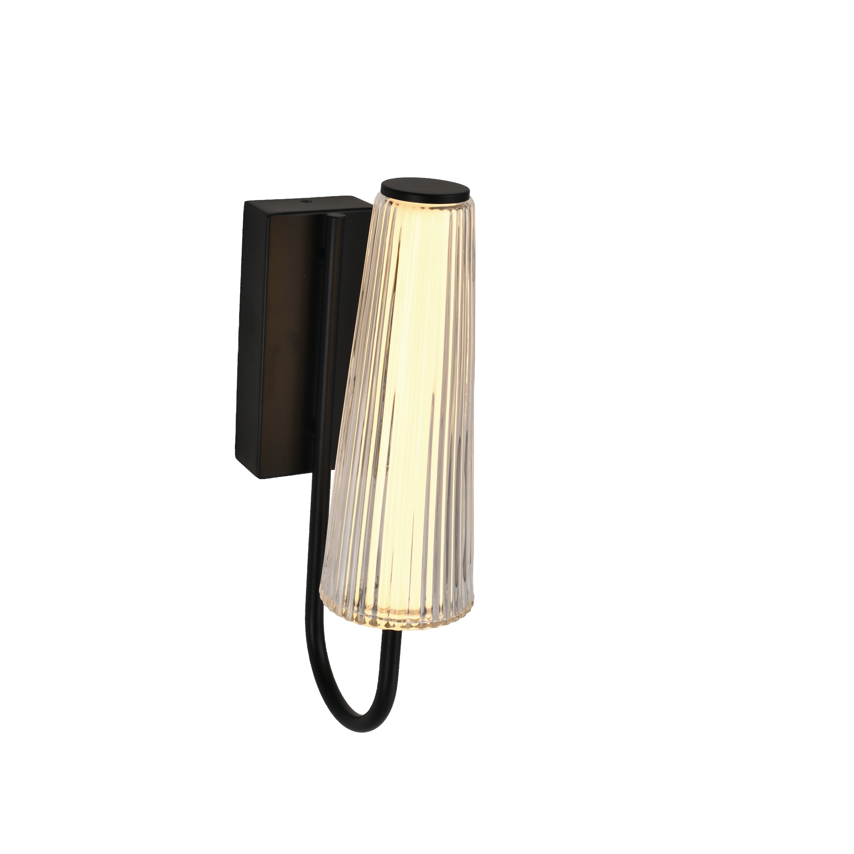 Golden rod vertical pattern crystal cone wall lamp